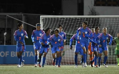 INDIA RIDE SAI SANKHAE HAT-TRICK TO SCORE 10 AGAINST BHUTAN