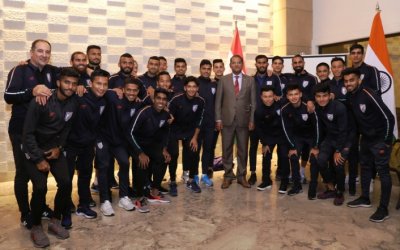 INDIAN AMBASSADOR TO TAJIKISTAN WISHES LUCK TO BLUE TIGERS BEFORE OMAN CLASH