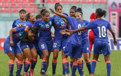 Blue Tigresses on cloud 9 against Maldives