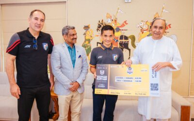 AIFF Secretary General presents first ticket of Hero Intercontinental Cup to Odisha Chief Minister